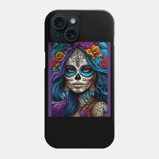 Colorful Tribute: Day of the Dead Makeup Artistry Phone Case