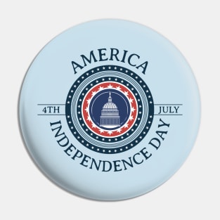 White House in Washington. Independence Day Pin