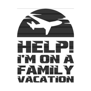 Help! I'm On A Family Vacation light Stripes Bow Design travel T-Shirt