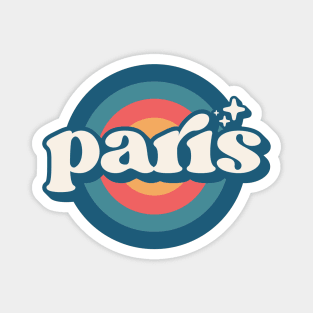 Vintage Paris Sunset Seal // Retro City Emblem for Paris, France Magnet