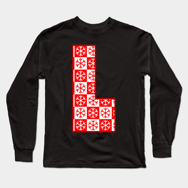 Initial Letter L Christmas Pattern Winter Snowflake Initial Letter L Christmas Long Sleeve T Shirt Teepublic