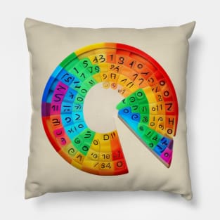 Cutie Pi day spiral rainbow Pillow