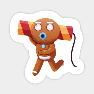 Christmas Sticker, Ginger Man Sticker Magnet