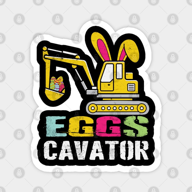 eggscavator Egg Hunt Easter Magnet by Crayoon