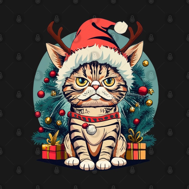 Grumpy Christmas Cat. Christmas Cat 2024 by BukovskyART