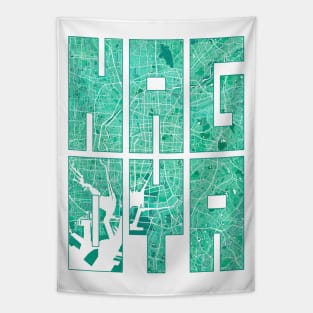 Nagoya, Japan City Map Typography - Watercolor Tapestry