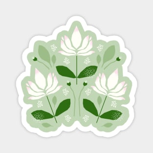 White Lotus flower Magnet