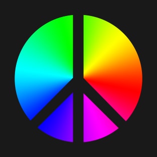 Negative Space Rainbow Peace Sign T-Shirt