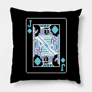 Jack of Diamonds Pixel Art Bright Negative Mode Pillow