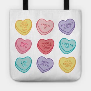 Beatles Love Songs Conversation Hearts II Tote