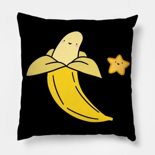 Peeled Banana and Star Pillow