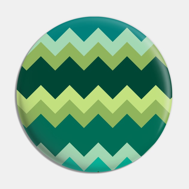 Green Zigzag Pattern Pin by saradaboru