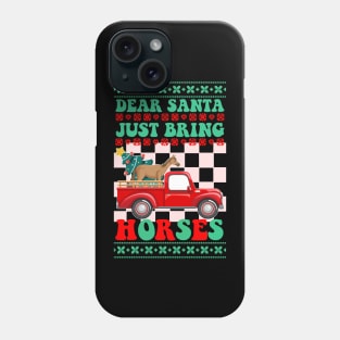 Dear Santa Just Bring Horses ELF Santa Leopard Christmas Phone Case