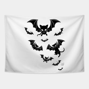 Batcat black and white 2 Tapestry