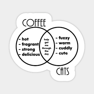 Coffee n' Cats Venn Diagram Magnet