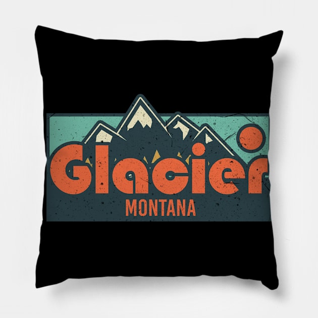 Glacier national park camping. Perfect present for mother dad father friend him or her Pillow by SerenityByAlex