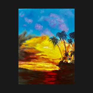 Fire Sunset in Hawaii T-Shirt