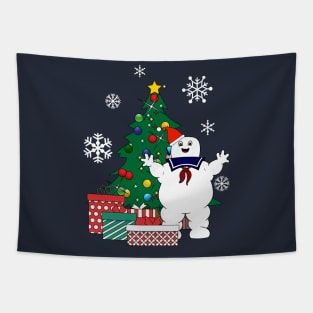 Stay Puft Ghostbusters Around The Christmas Tree Tapestry