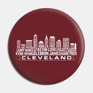 Cleveland Basketball Team All Time Legends, Cleveland City Skyline Pin