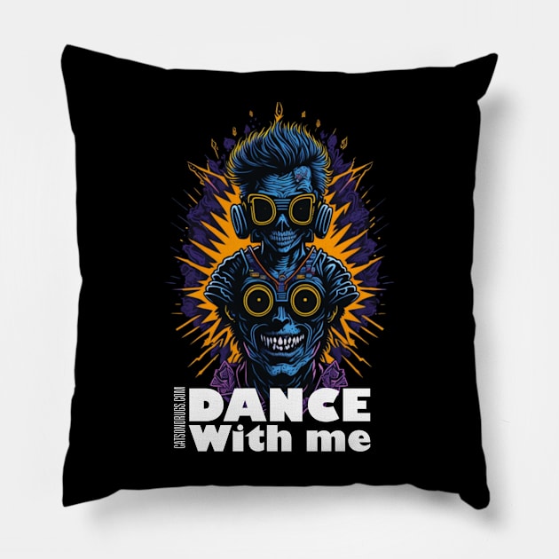 Techno T-Shirt - Dance with Me - Catsondrugs.com - Techno, rave, edm, festival, techno, trippy, music, 90s rave, psychedelic, party, trance, rave music, rave krispies, rave flyer T-Shirt T-Shirt T-Shirt Pillow by catsondrugs.com