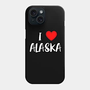 USA Proud American State Home Roots Gift - I Love Alaska Phone Case