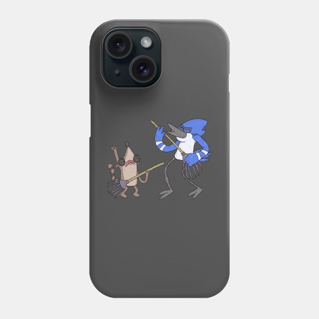 Regular Show - Mordecai and Riby Rake Guitars Phone Case by surfinggiraffecomics