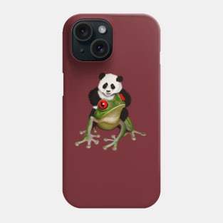 Tiny Panda Riding a Frog Phone Case