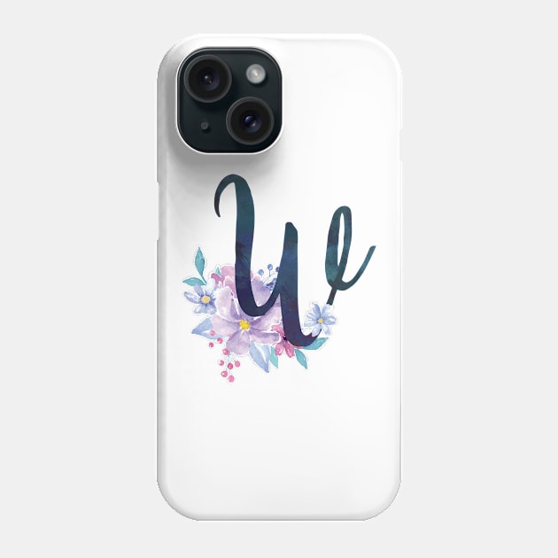 Floral Monogram W Pretty Lilac Bouquet Phone Case by floralmonogram