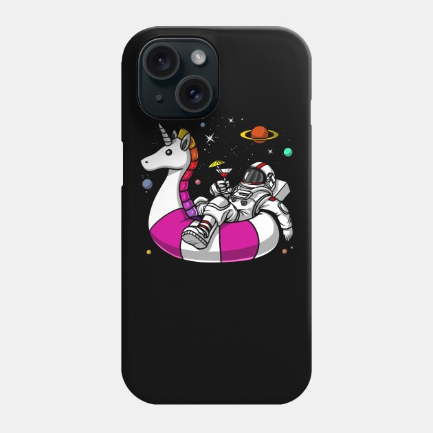 Space Astronaut Riding Unicorn Float Phone Case by underheaven