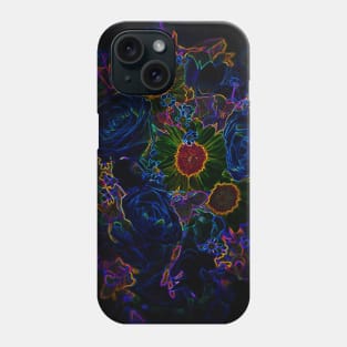 Black Panther Art - Flower Bouquet with Glowing Edges 1 Phone Case