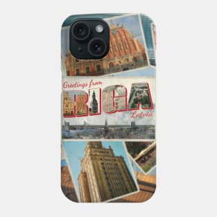 Greetings from Riga in Latvia Vintage style retro souvenir Phone Case