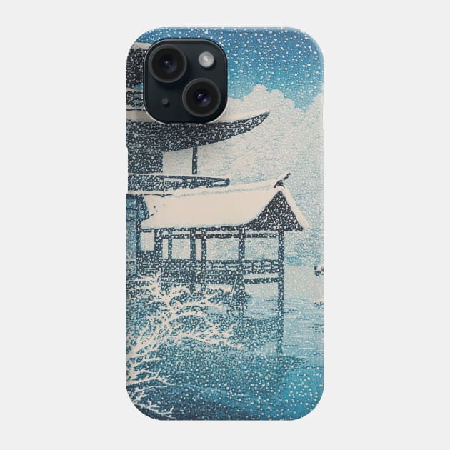 Kinkaku-ji in Snow by  Kawase Hasui Phone Case by uncommontee