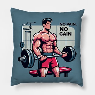 No Pain, No Gain: Bodybuilder's Motivation (2) Pillow