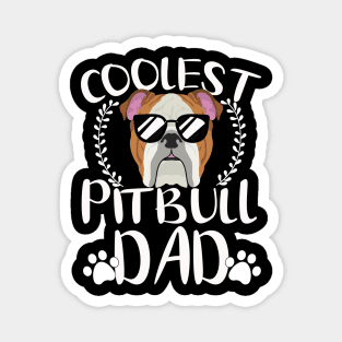 Glasses coolest pitbull dad dog papa Magnet