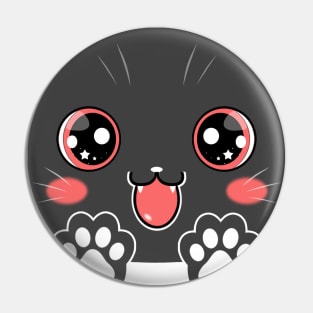 Cute Grey Cat Paw Anime Pin