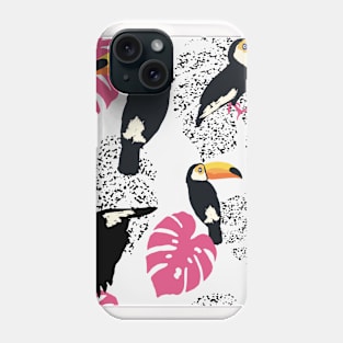 Toucan Neck Gator Pink Plants Toucan Phone Case