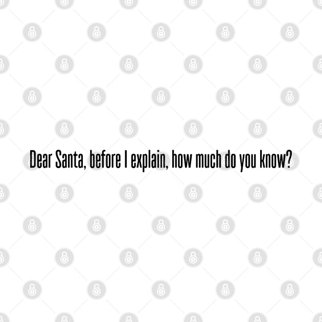 DEAR SANTA BEFORE I EXPLAIN HOW MUCH DO YOU KNOW by Bombastik