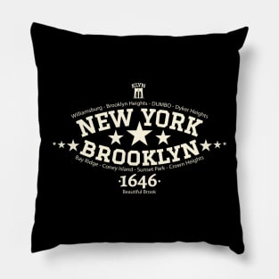 New York Brooklyn, Brooklyn Schriftzug, Brooklyn college style Logo Pillow