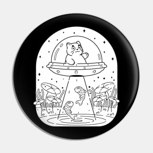 The Purrfect Alien Cat | Black Pin