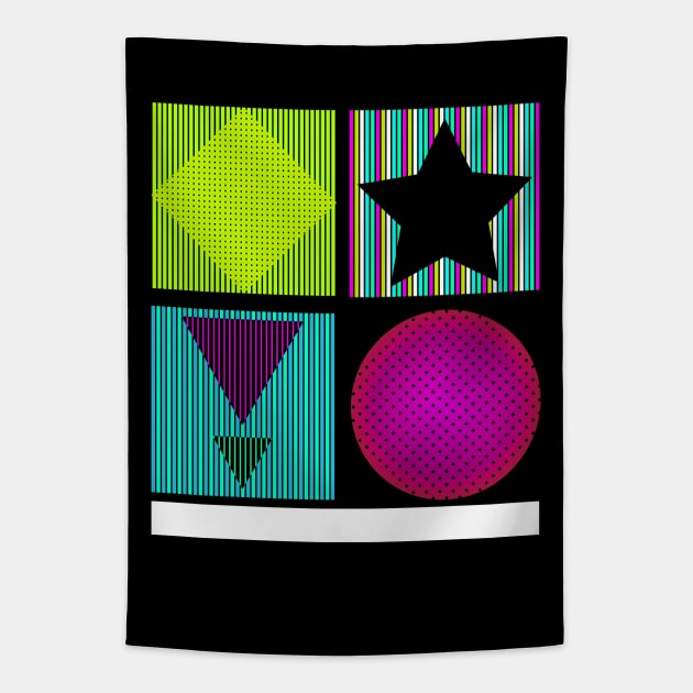 Striped Square Quartet Tapestry by machmigo