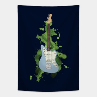 Offset Style Electric Guitar Sonic Blue Color Tapestry