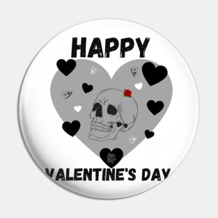 Gothic I love you skull, planchette and heart Pin