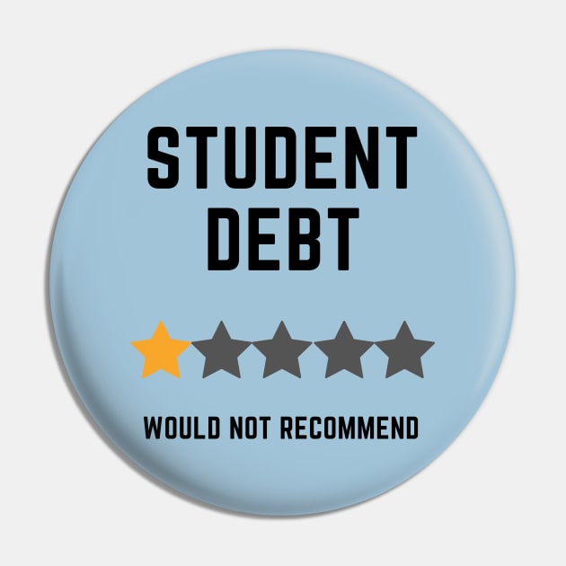 Student Debt, Would Not Recommend Pin by Coralgb