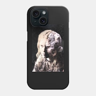 Beautiful woman with strange half of face. Bright light. Beautiful and dark. Phone Case