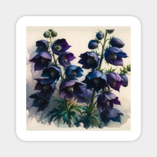 Vibrant Monkshood Decor - Watercolor Flower Magnet