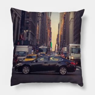 Traffic Jam, New York New York, Manhattan Pillow