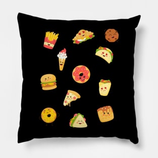 food lover pizza donuts and potato Pillow
