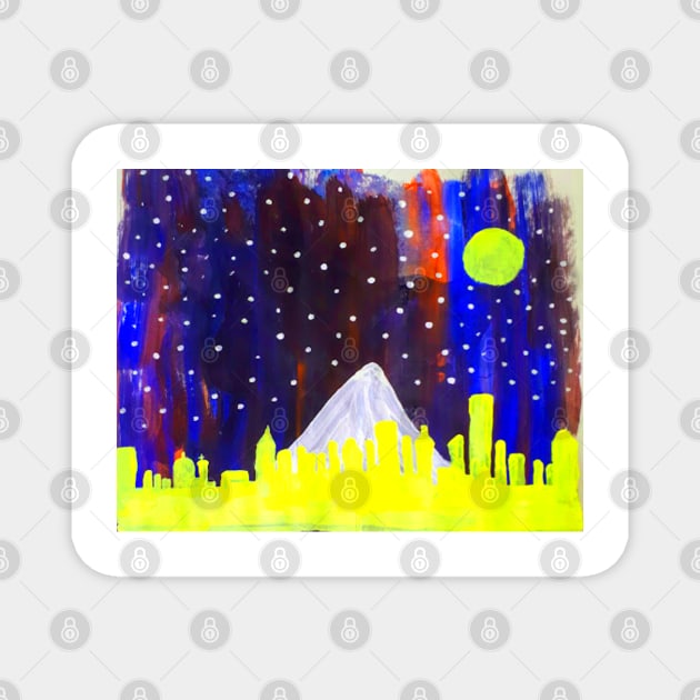 Vibrant City Night Life Magnet by jhsells98