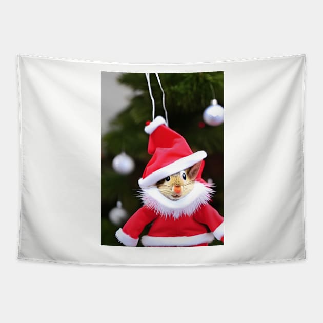 JINGLE BELLS SANTA CLAUS SQUIRREL Tapestry by sailorsam1805