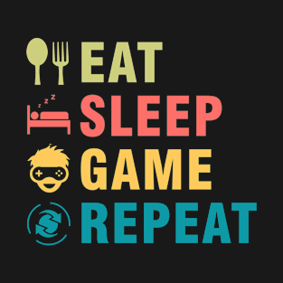 Video Games Eat Sleep Video Game Retro T-Shirt